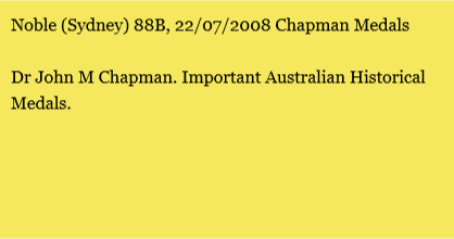 Noble (Sydney) 88B, 22/07/2008 Chapman Medals