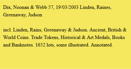 DNW 57, 19/03/2003 Linden, Raines, Greenaway, Judson