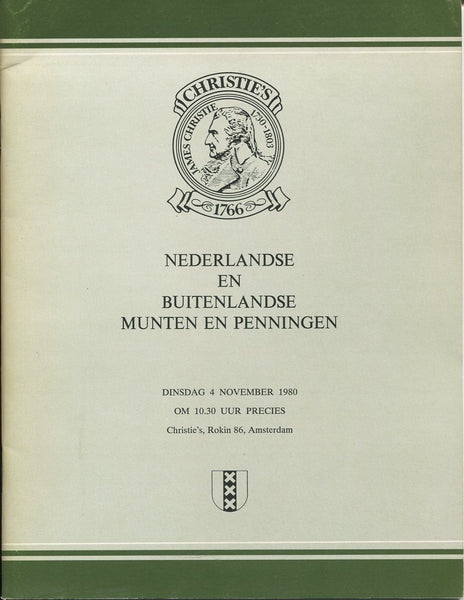 Christie's Amsterdam 4th November 1980, Coins & Medals
