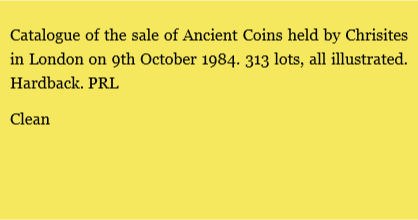 Christies,  9/10/1984, Important Ancient Coins