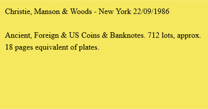 Christie, Manson & Woods - New York 22/09/1986