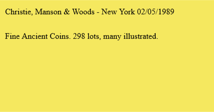 Christie, Manson & Woods - New York 02/05/1989