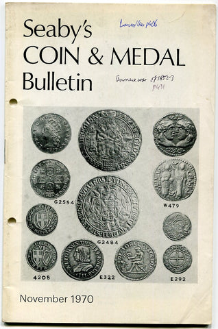 Seaby's Coin and Medal Bulletin for November 1970