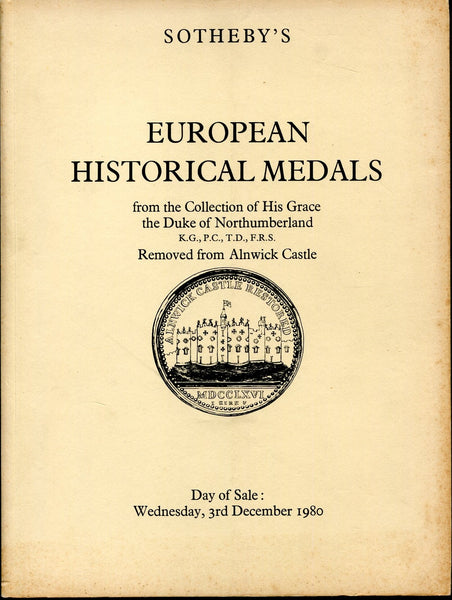 Sotheby 03/12/1980 Duke of Northumberland European Historical Medals pt.1