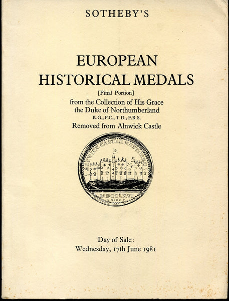 Sotheby 17/06/1981 Duke of Northumberland Medals pt.2
