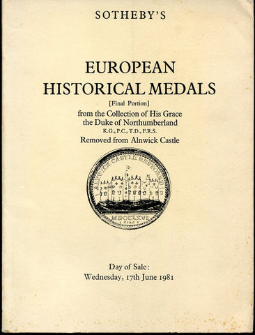 Sotheby 17/06/1981 Duke of Northumberland Medals pt.2