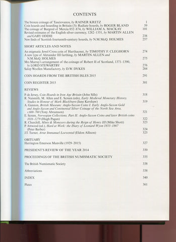 British Numismatic Journal vol. 85, 2015